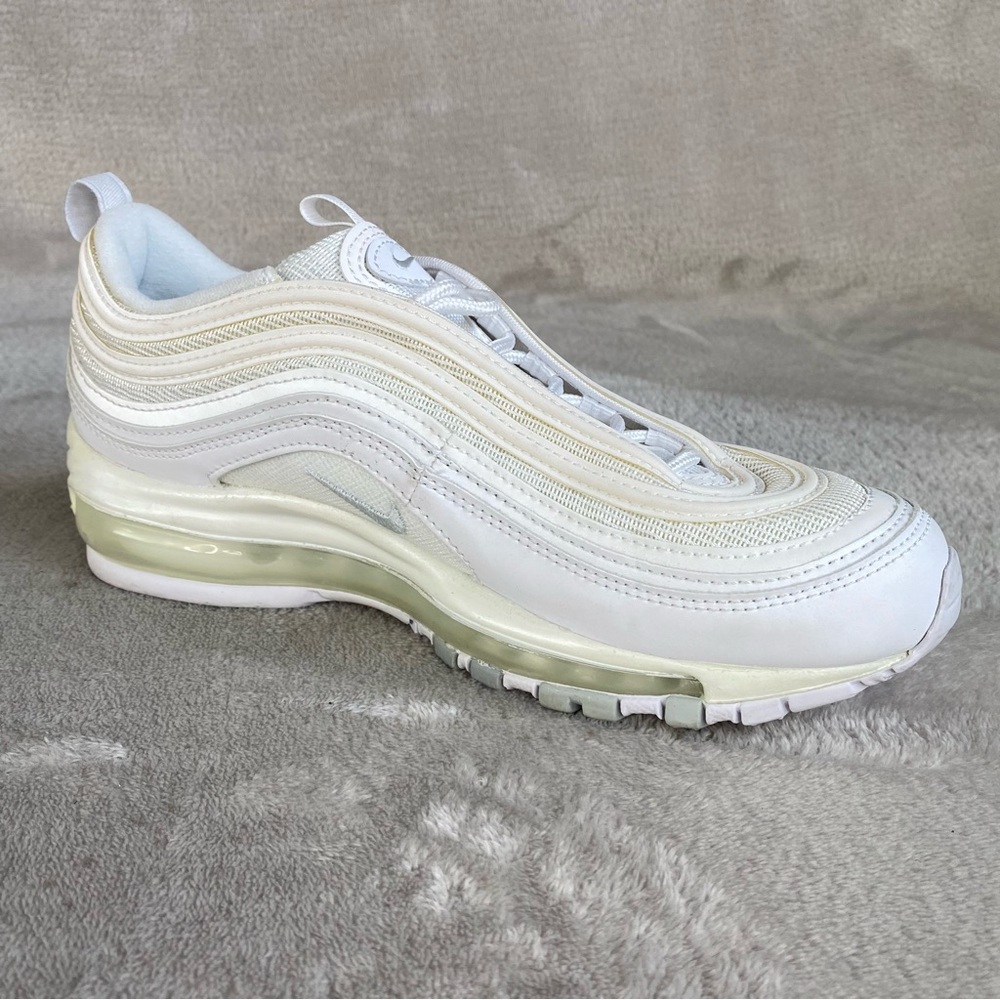 Nike Air Max 97 Women's Sneakers Shoes Size 7.5 Triple White Leather NEW - Picture 4 of 10